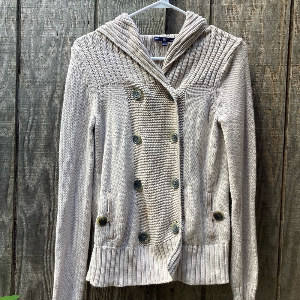 GAP Hooded Double Button Down Sweater